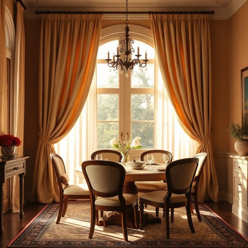 Tende eleganti in sala da pranzo